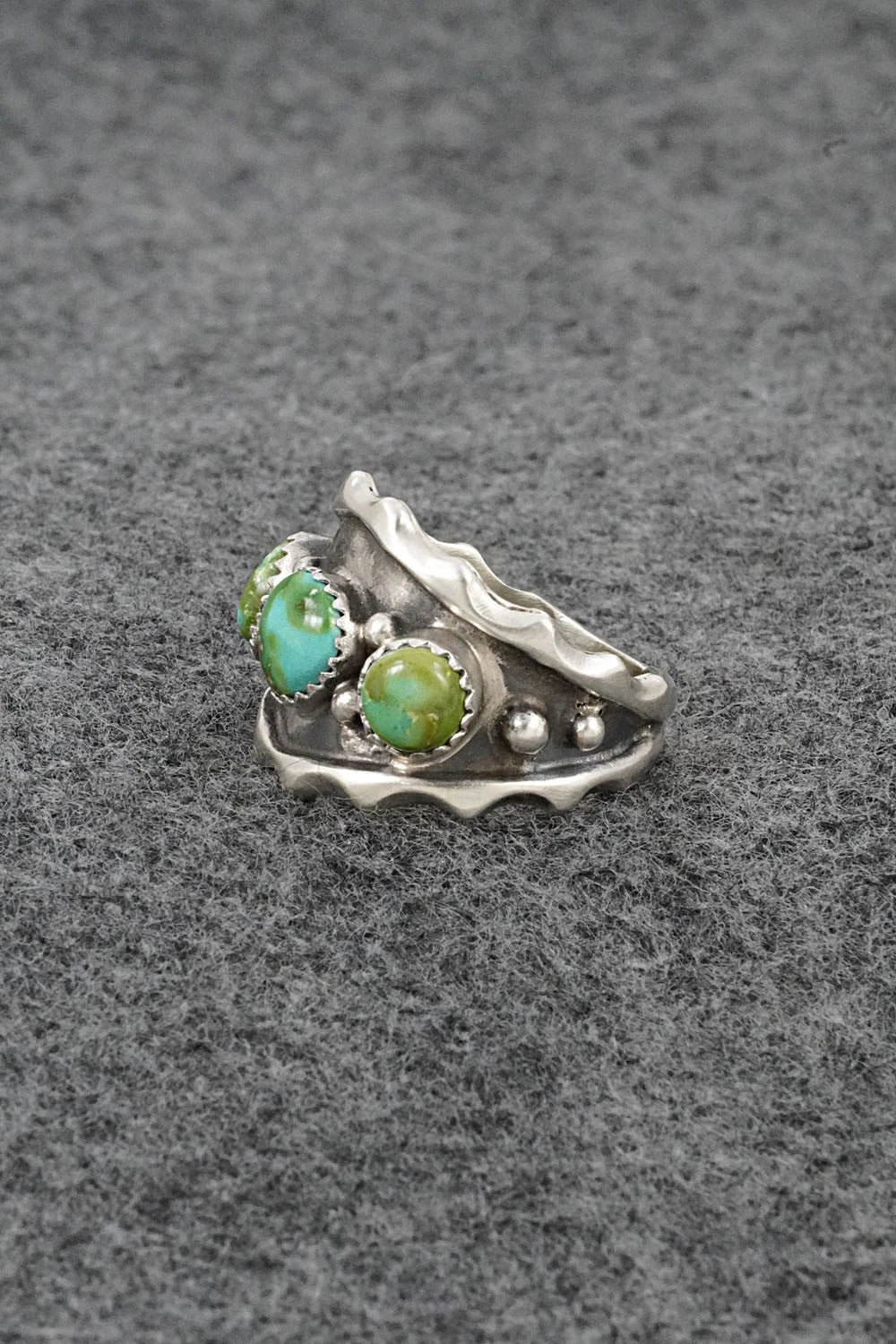 Turquoise & Sterling Silver Ring - Genevieve Francisco - Size 9.5