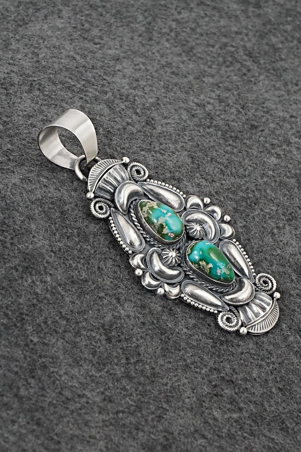 Turquoise and Sterling Silver Pendant - Derrick Gordon