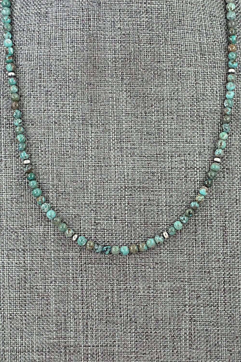 Turquoise & Sterling Silver Necklace 18" - Doreen Jake