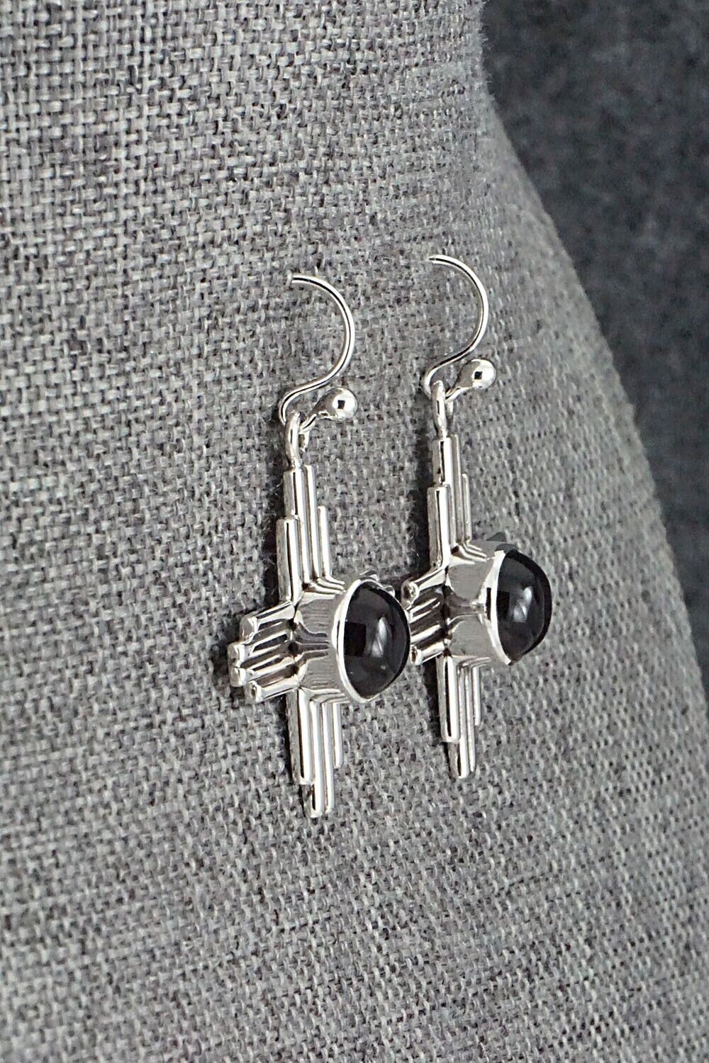 Onyx & Sterling Silver Earrings - Raymond Coriz