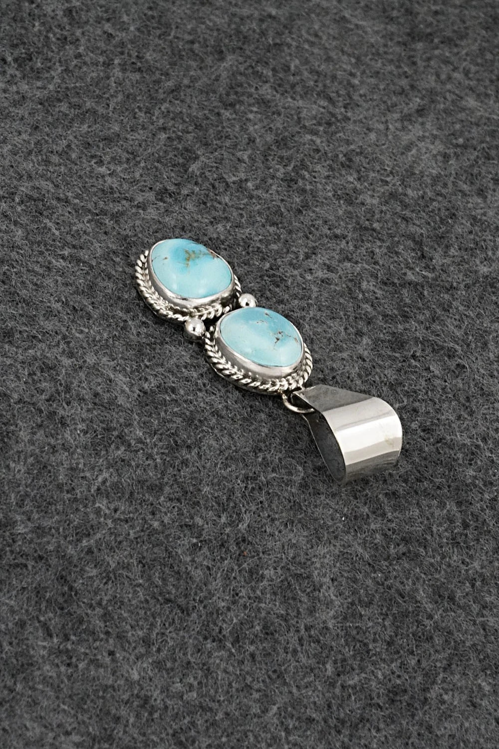 Turquoise & Sterling Silver Pendant - Eugene Gruber