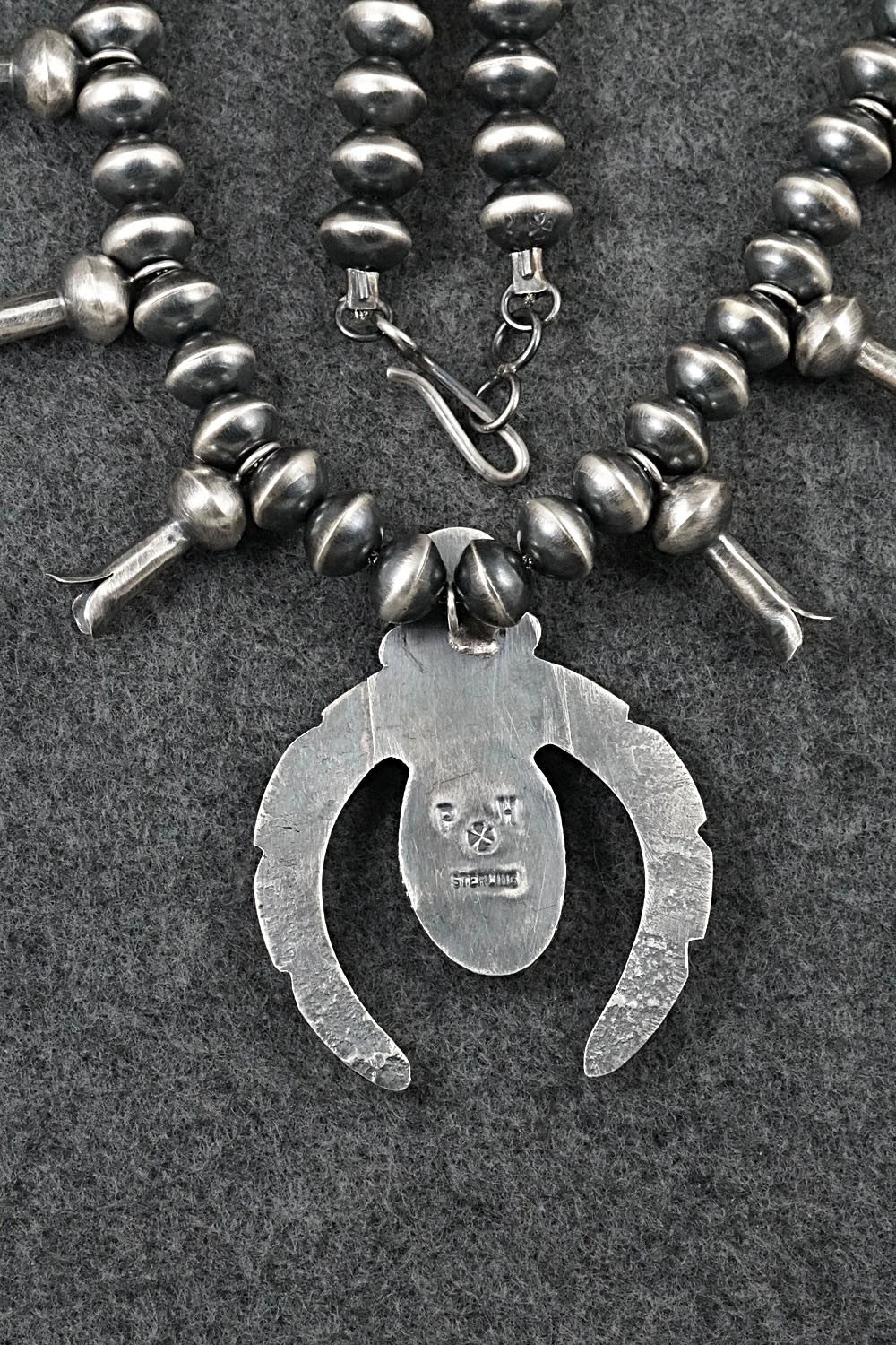 Turquoise & Sterling Silver Squash Blossom Necklace - Preston Haley