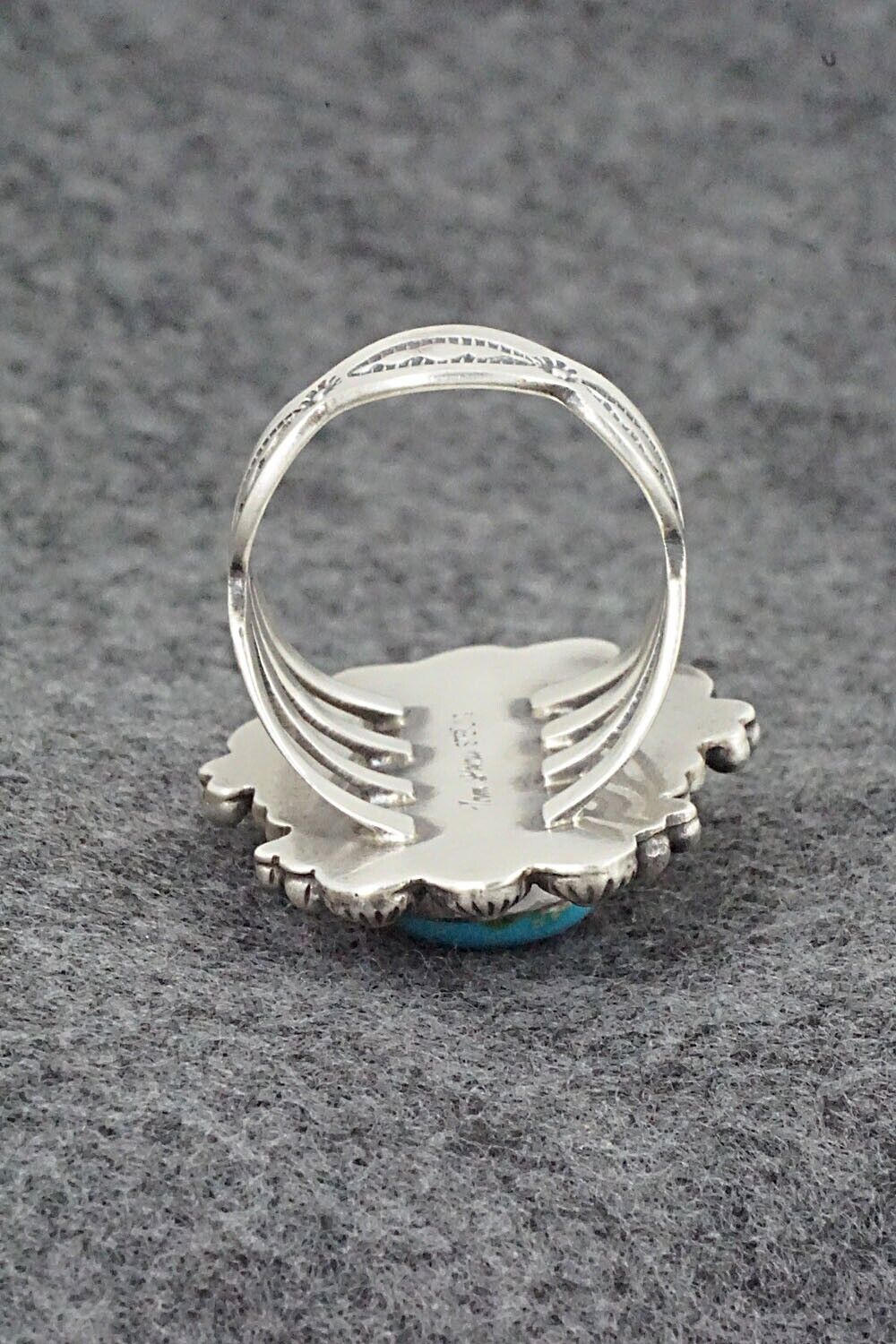 Turquoise & Sterling Silver Ring - Tom Lewis - Size 10
