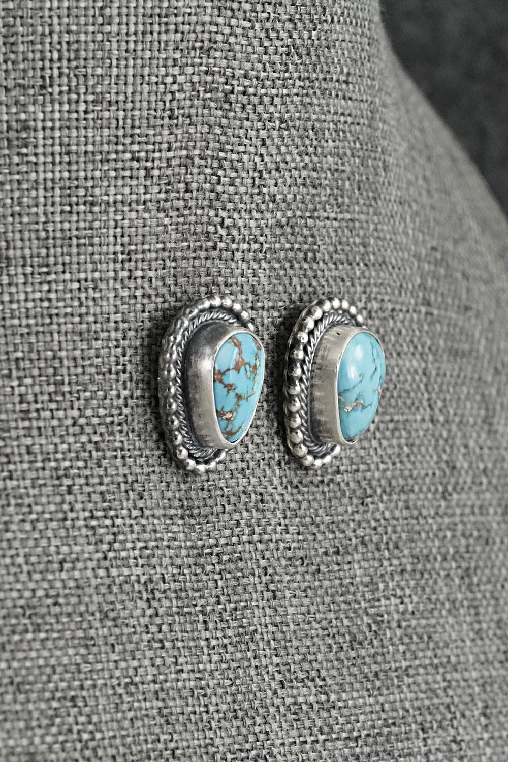 Turquoise & Sterling Silver Necklace and Earrings Set - Darrin Livingston