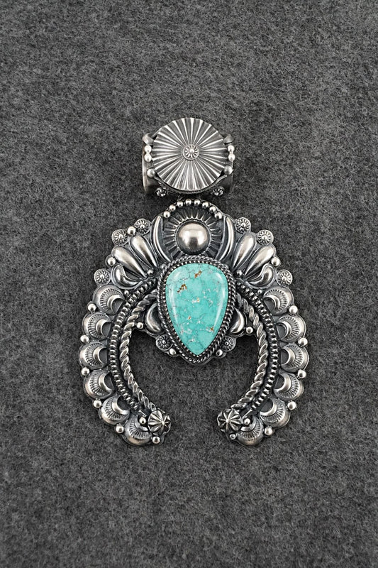 Turquoise & Sterling Silver Naja Pendant - Delbert Gordon