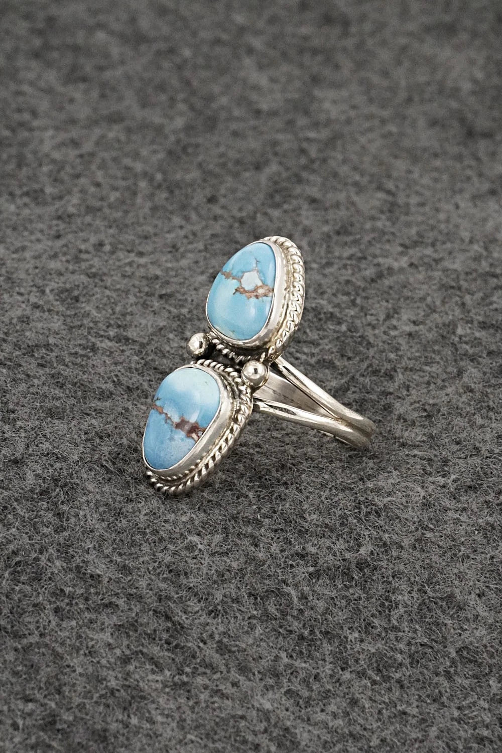 Turquoise & Sterling Silver Ring - Eugene Gruber - Size 8