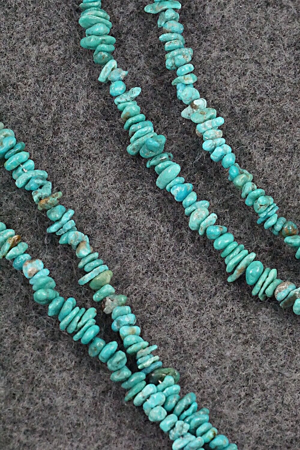 Turquoise & Sterling Silver Necklace 49" - Doreen Jake