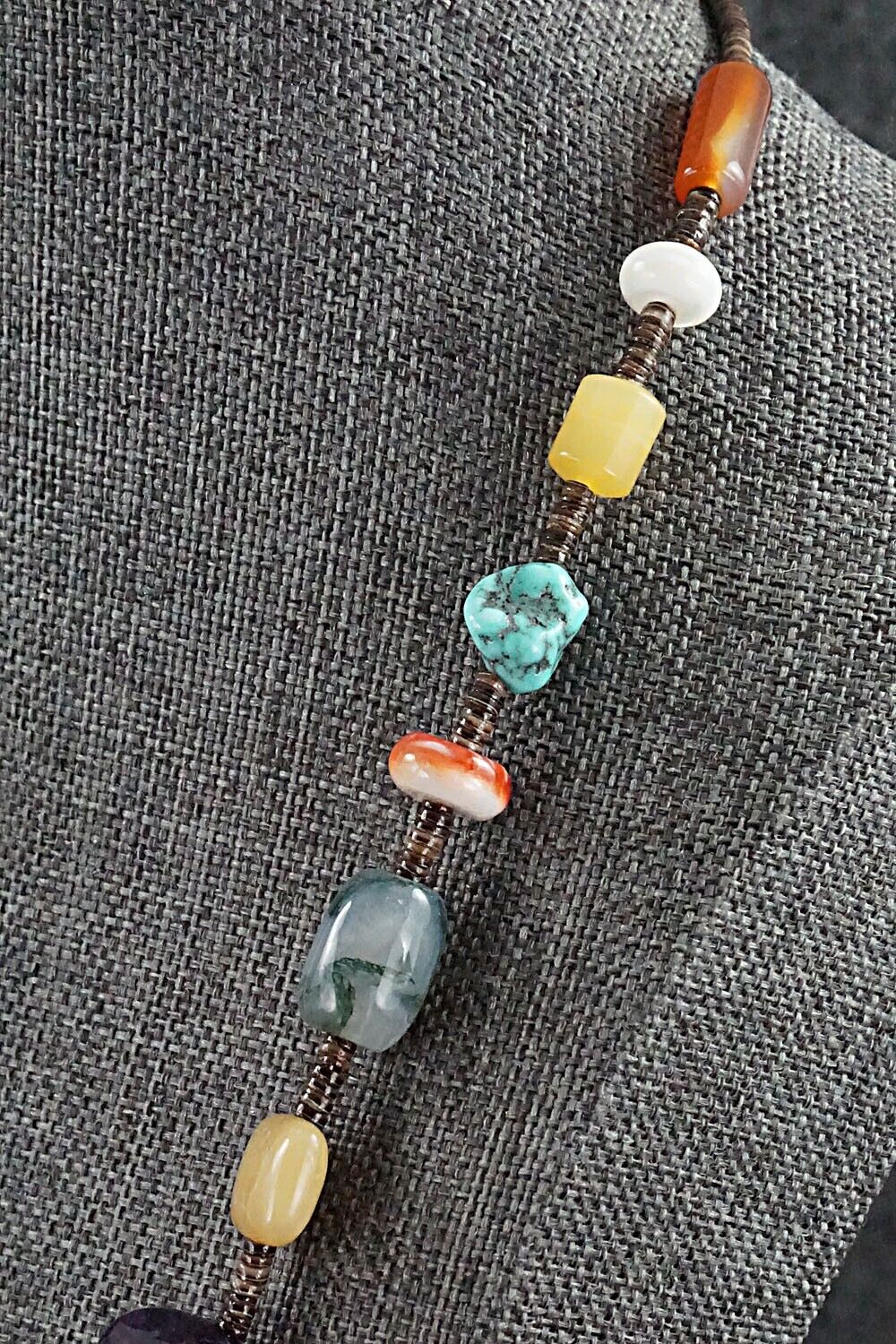 Multi Stone and Sterling Silver Necklace - Helen Tsosie