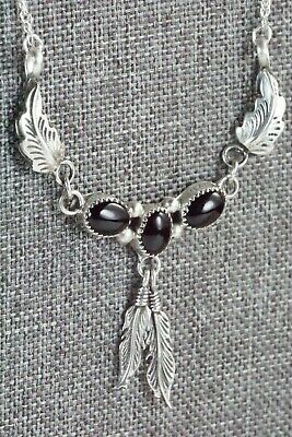 Onyx & Sterling Silver Necklace - Native American
