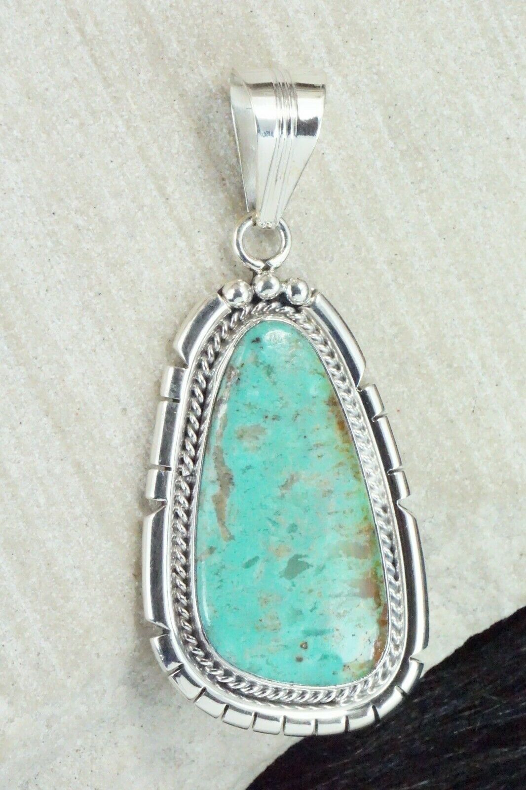 Turquoise & Sterling Silver Pendant - Samuel Yellowhair
