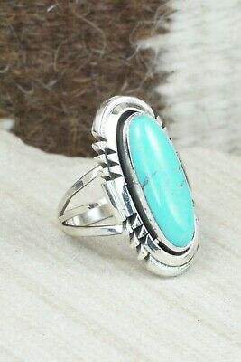 Turquoise & Sterling Silver Ring - Andrew Vandever - Size 7