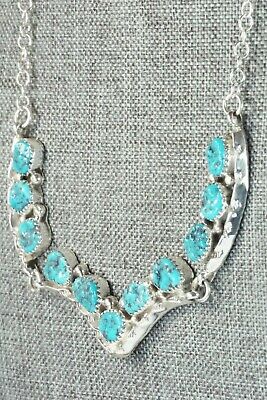 Turquoise & Sterling Silver Necklace - Spencer