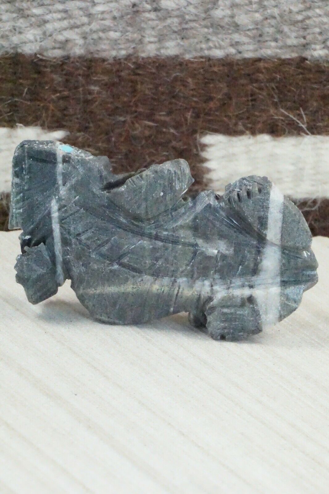 Horned Toad Zuni Fetish Carving - Kent Banteah