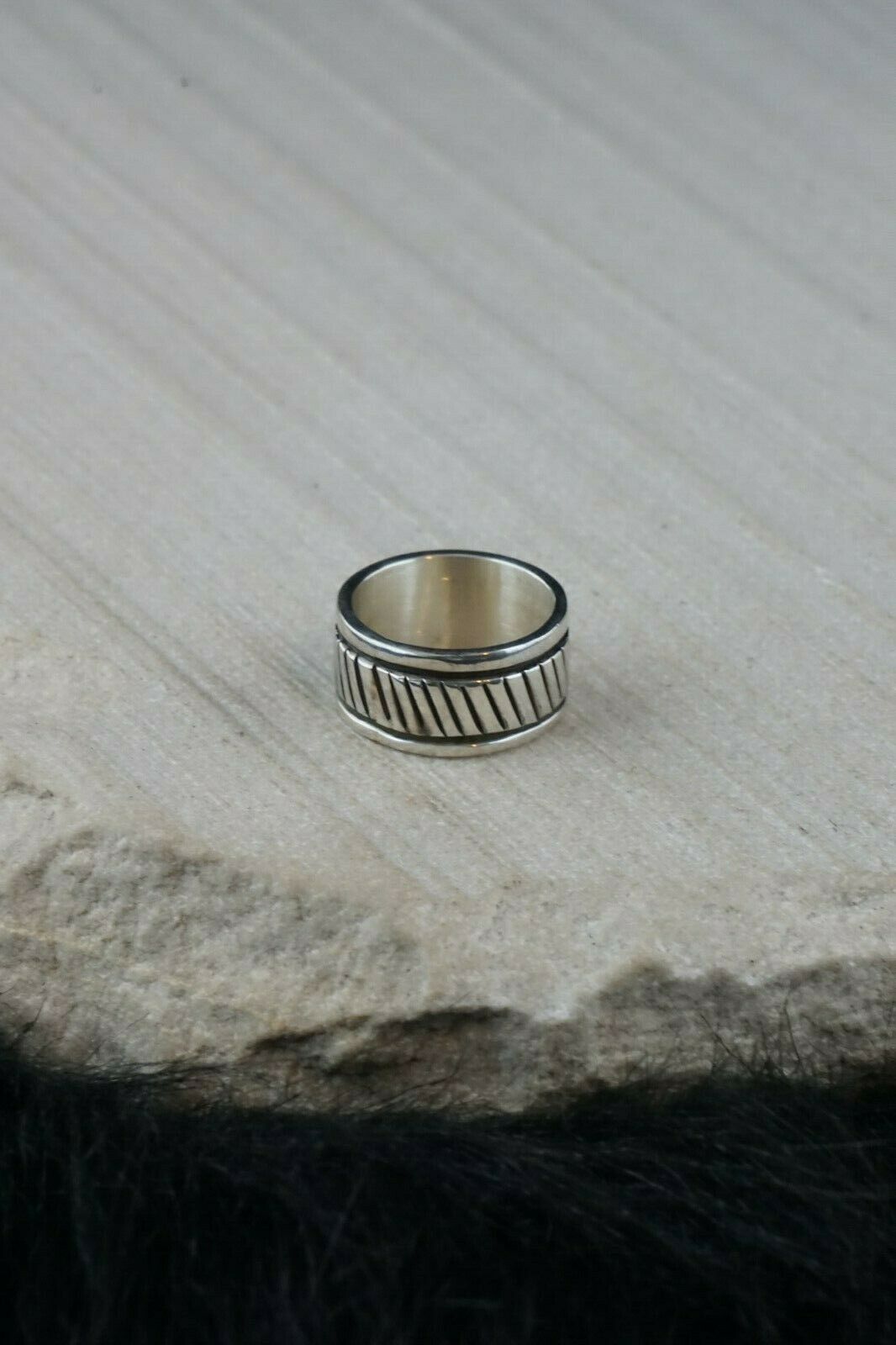 Navajo Sterling Silver Ring - Bruce Morgan - Native American - Size 5.75 - High Lonesome Trading