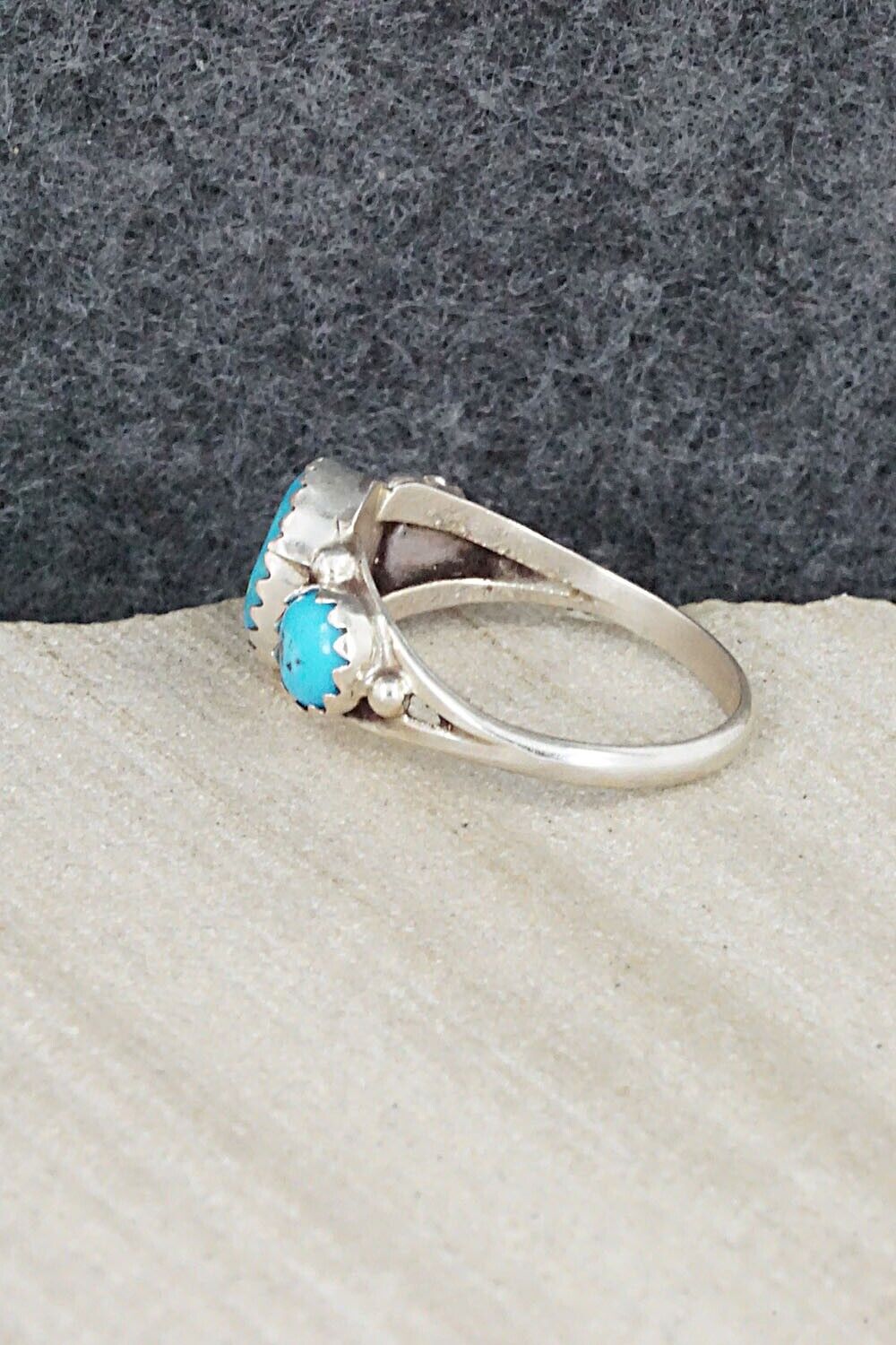 Turquoise & Sterling Silver Ring - Freda Martinez - Size 6.75