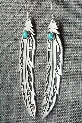 Turquoise & Sterling Silver Earrings - Richard Singer