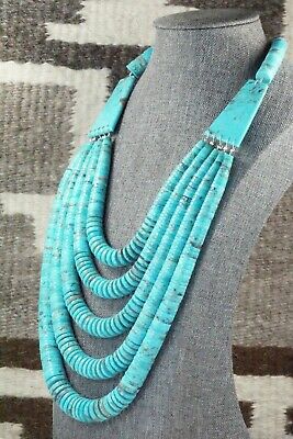 Turquoise & Sterling Silver Necklace - Lupe Lovato