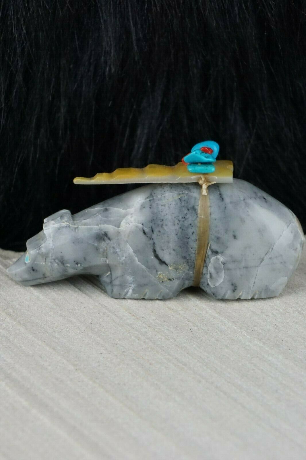 Bear Zuni Fetish Carving - Joshua Leki - High Lonesome Trading