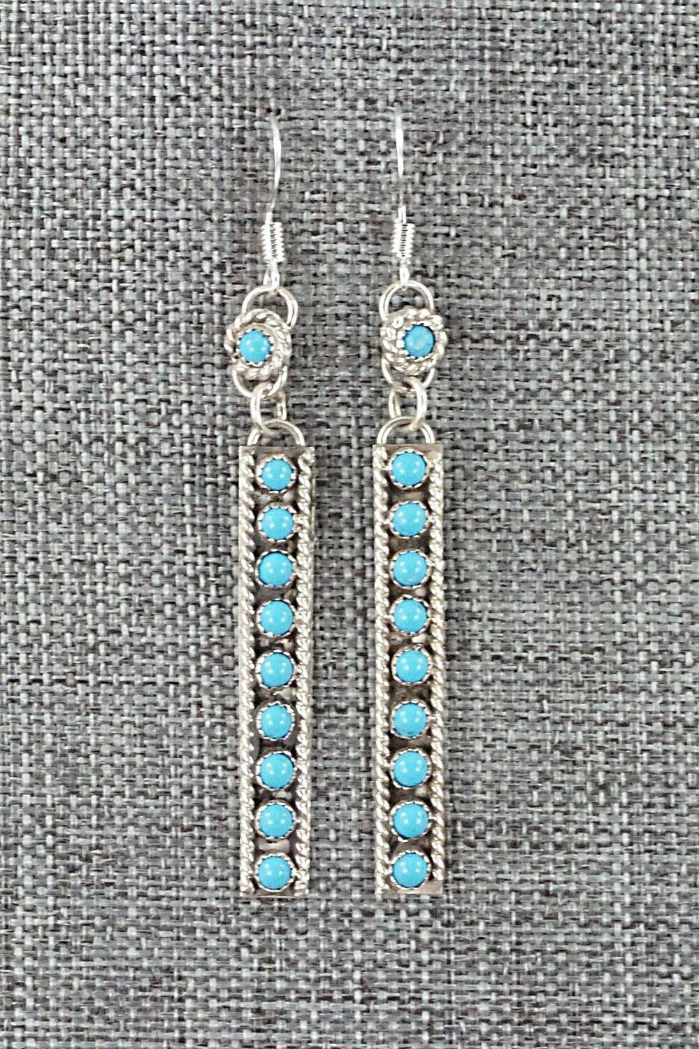 Turquoise & Sterling Silver Earrings - Chester Charley