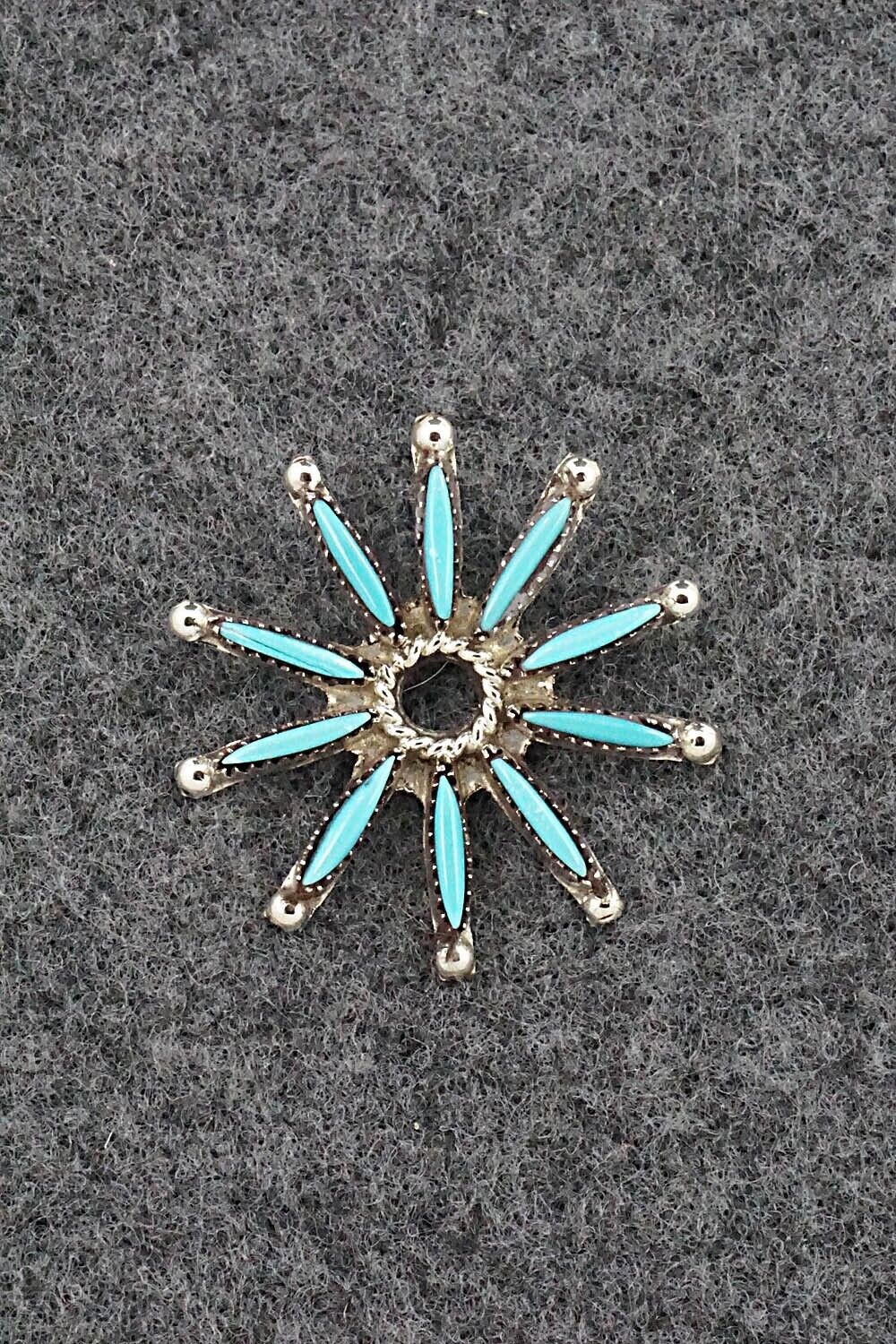 Turquoise & Sterling Silver Pendant - Yvette Kaamasee