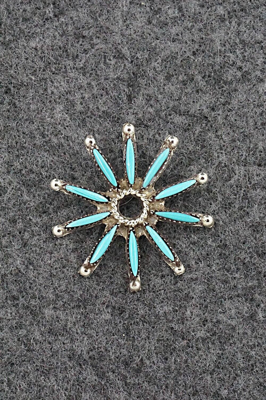 Turquoise & Sterling Silver Pendant - Yvette Kaamasee
