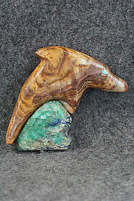 Dolphin Zuni Fetish Carving - Justin Natewa