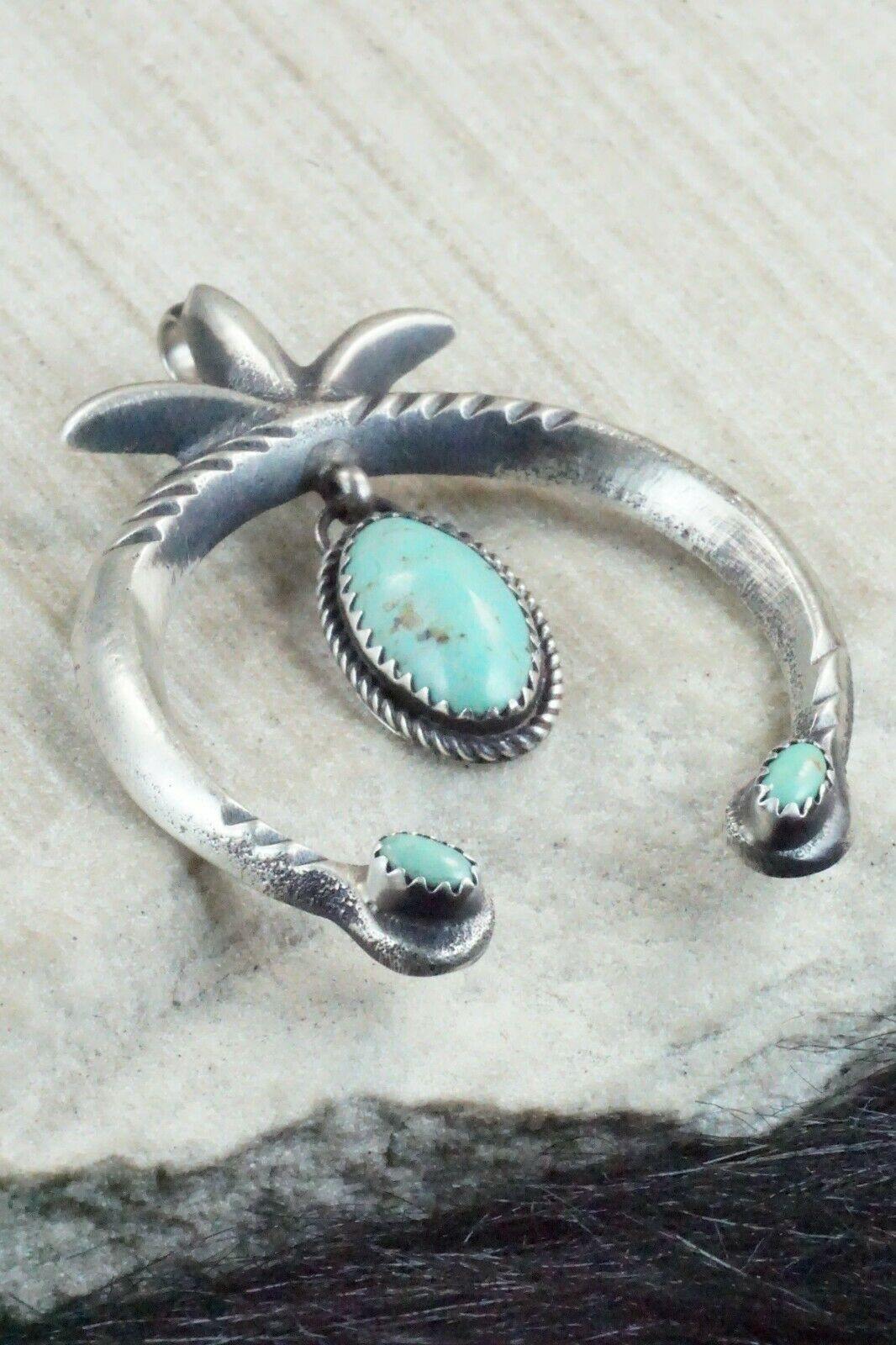 Turquoise and Sterling Silver Pendant - Martha Cayatineto - High Lonesome Trading