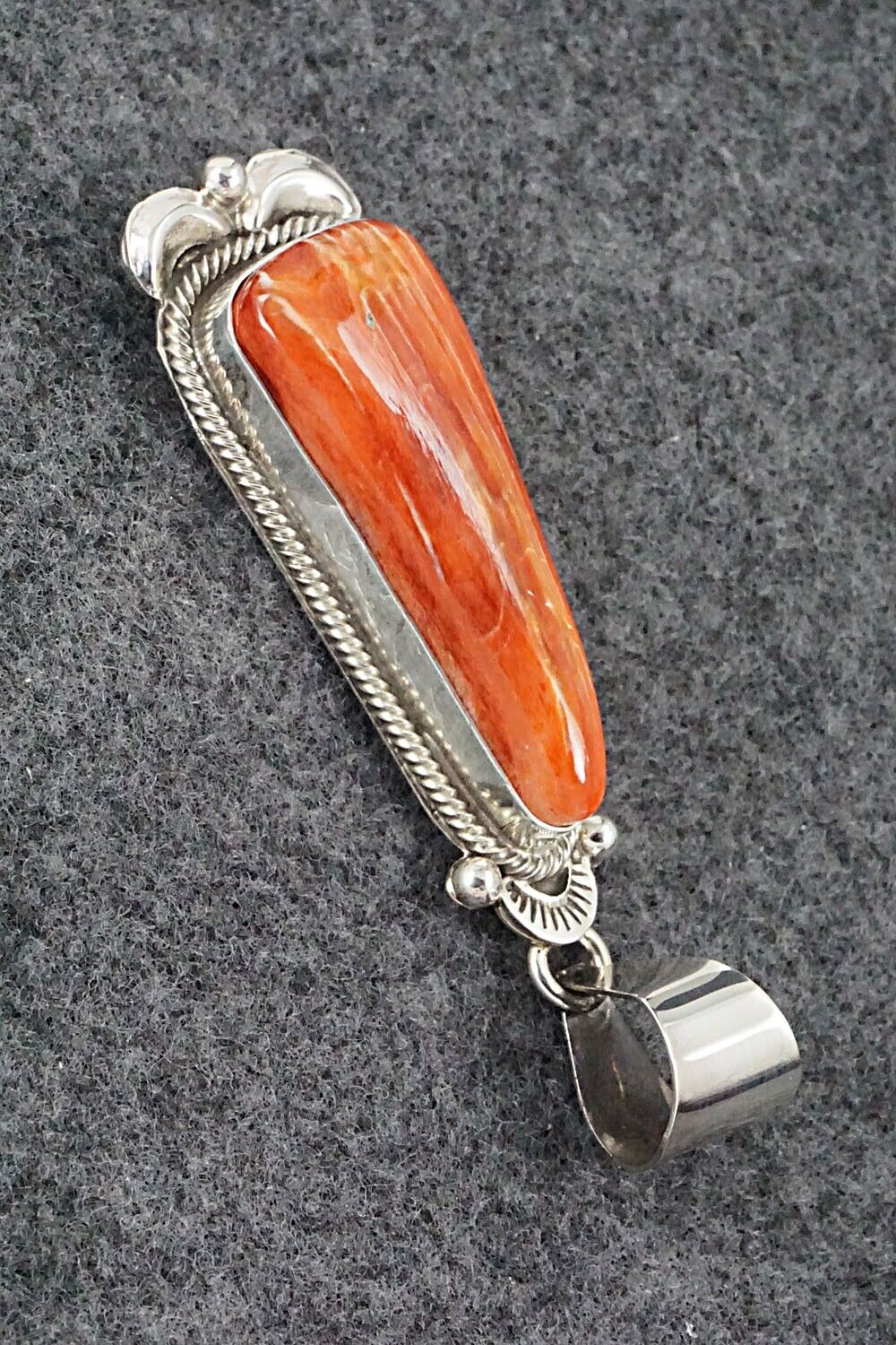 Spiny Oyster and Sterling Silver Pendant - Juanita Long