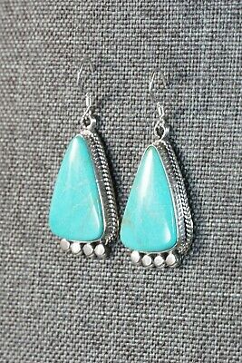 Navajo Turquoise & Sterling Silver Earrings - Sharon McCarthy - High Lonesome Trading