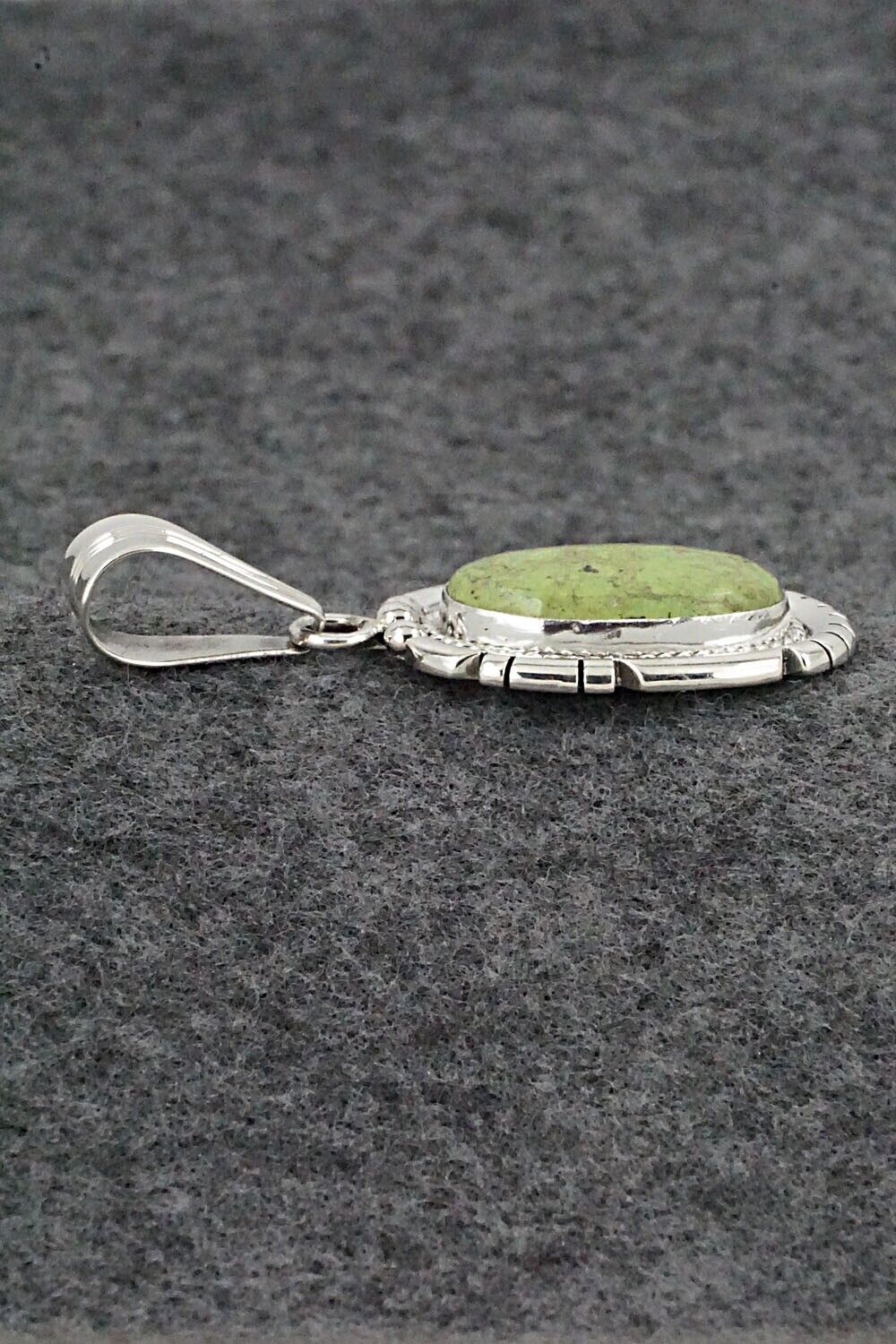 Gaspeite & Sterling Silver Pendant - Samuel Yellowhair