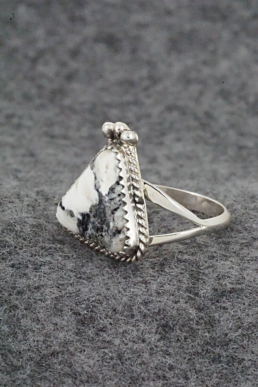 White Buffalo & Sterling Silver Ring - Judy Largo - Size 8.5