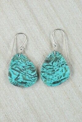 Turquoise & Sterling Silver Earrings - Lester Abeyta - Santo Domingo - High Lonesome Trading