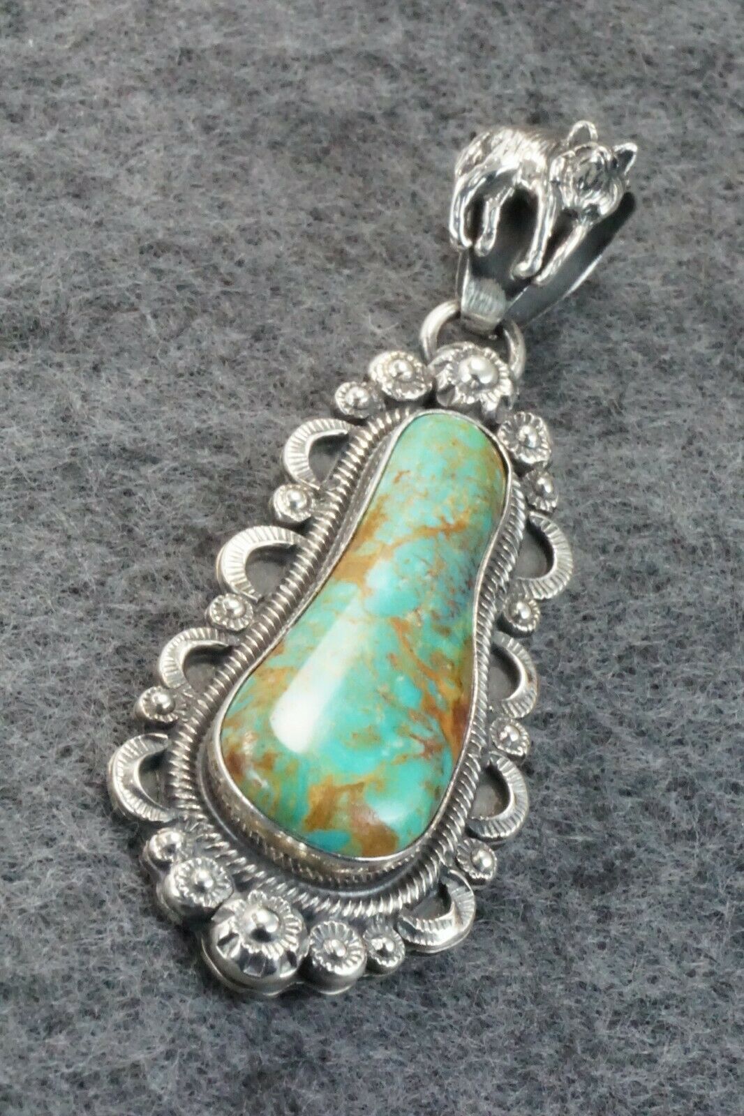 Turquoise & Sterling Silver Pendant - Wallace Jr.