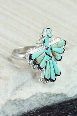 Turquoise & Sterling Silver Ring - Michelle Peina - Size 8