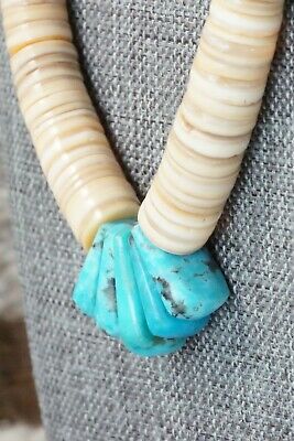 Shell, Turquoise & Sterling Silver Necklace - Lupe Lovato