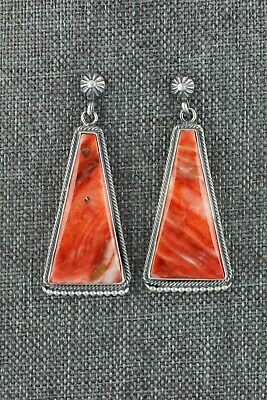 Navajo Spiny Oyster & Sterling Silver Earrings - Annie Spencer - High Lonesome Trading