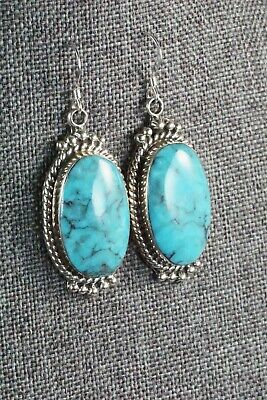 Turquoise & Sterling Silver Earrings - Greg Yazzie