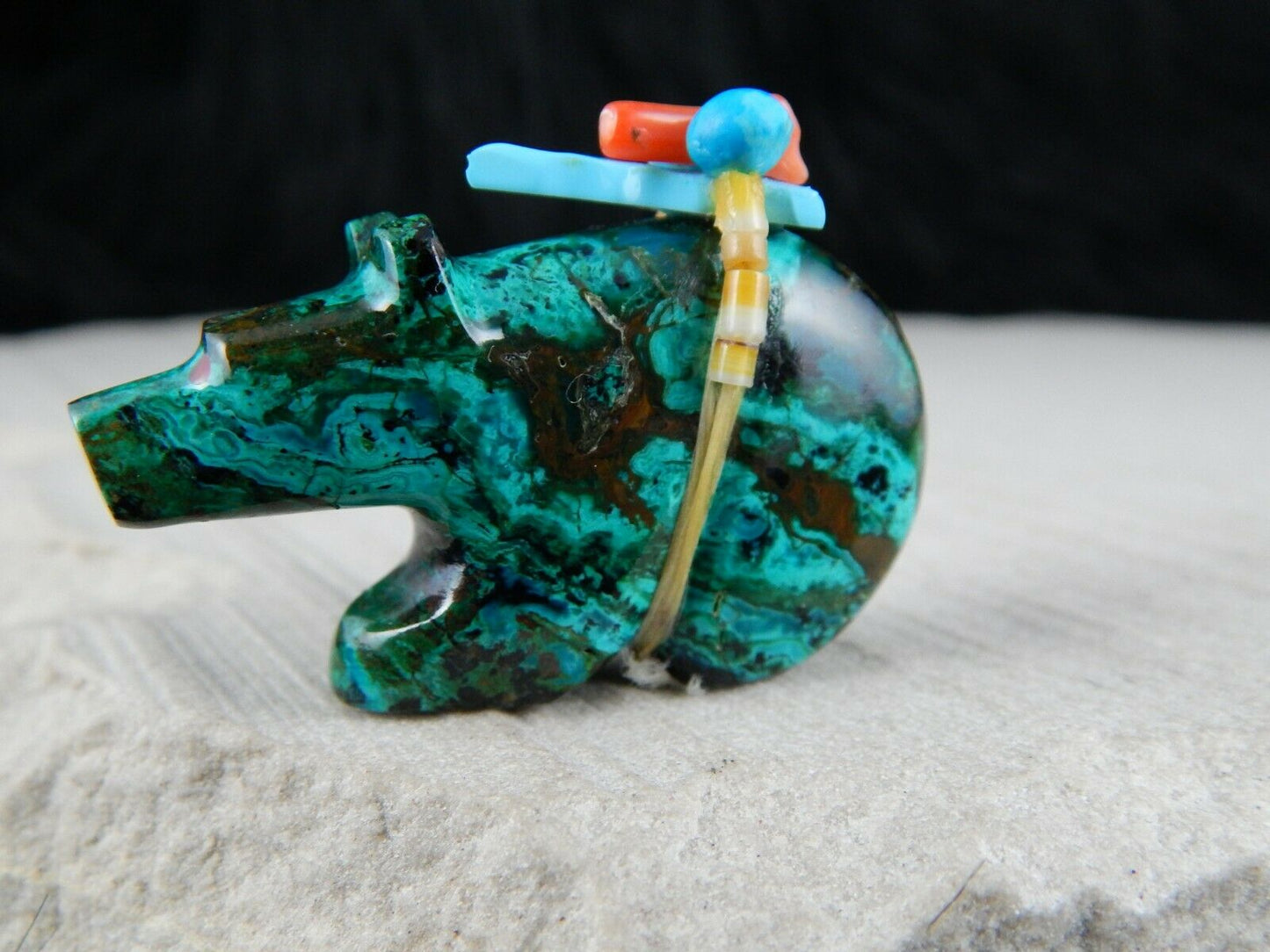 Bear Zuni Fetish Carving - Donovan Laiwakete - High Lonesome Trading