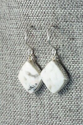 White Buffalo & Sterling Silver Earrings - Cathy Webster