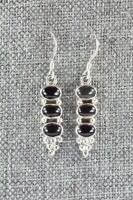 Onyx & Sterling Silver Earrings - Gary Shorty