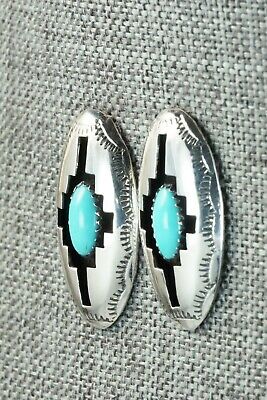 Turquoise & Sterling Silver Earrings - Navajo