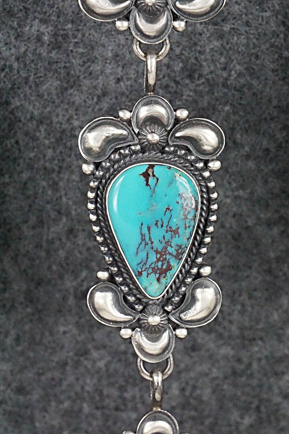 Turquoise & Sterling Silver Necklace and Earrings Set - Derrick Gordon