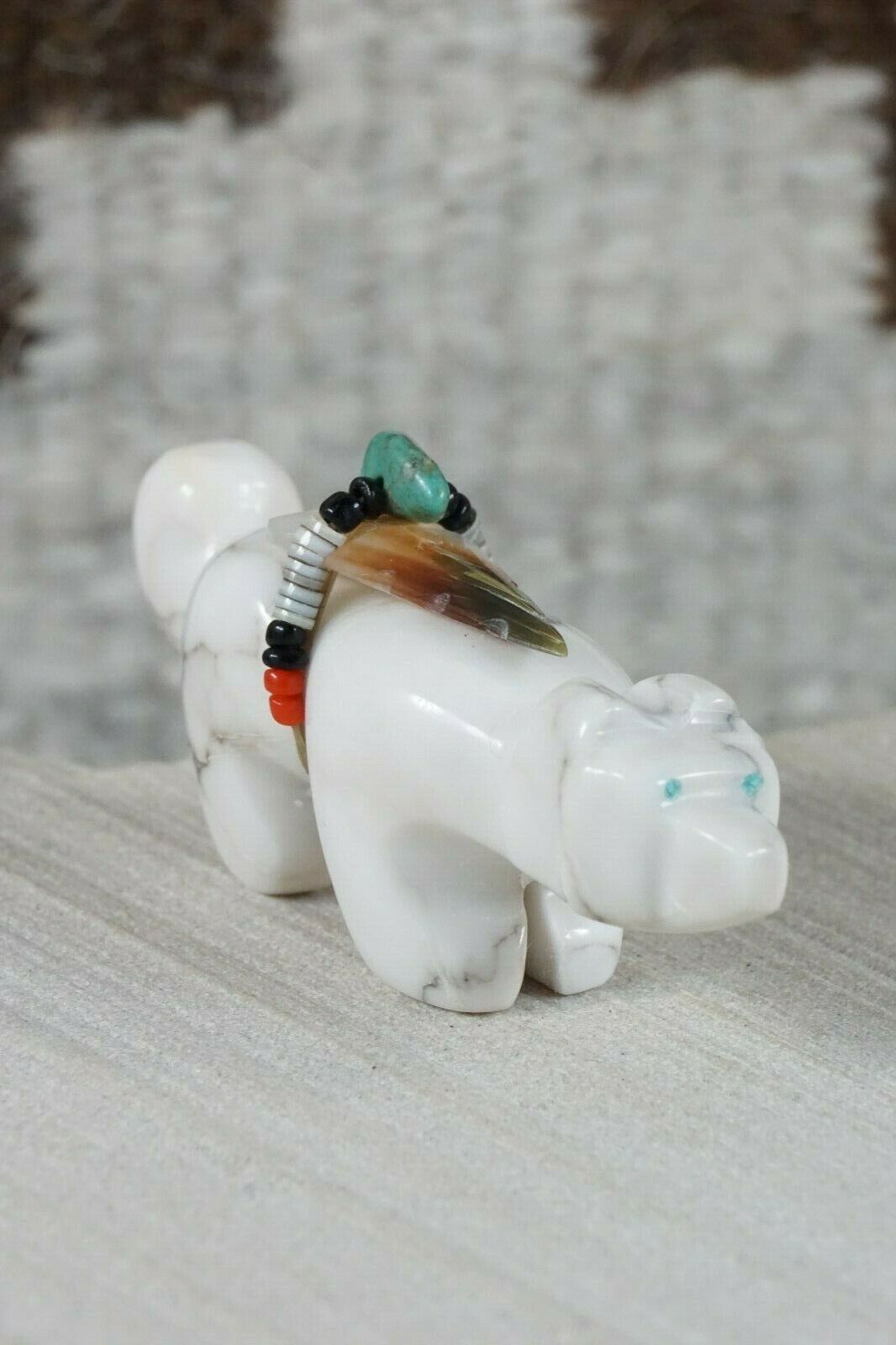 Wolf Zuni Fetish Carving - Cameron Kallestewa - High Lonesome Trading