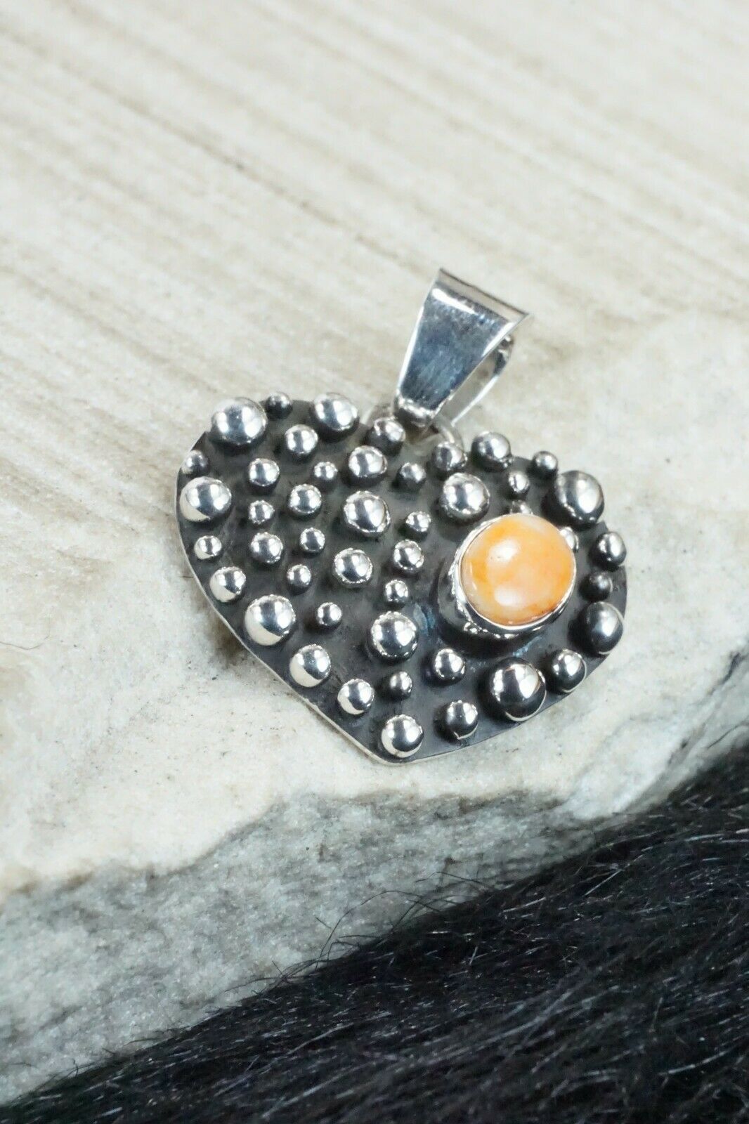 Spiny Oyster & Sterling Silver Pendant - Raymond Coriz