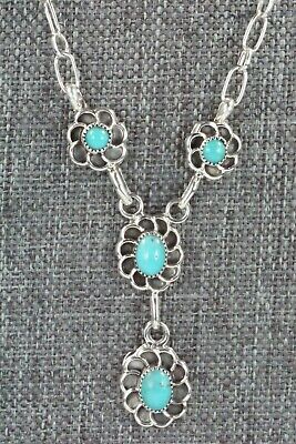 Turquoise & Sterling Silver Necklace and Earrings - Sadie Jim
