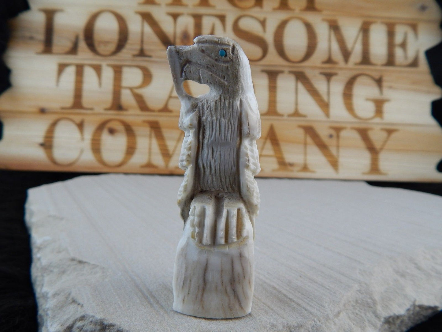 Eagle Zuni Fetish Carving - Jerrold Lahaleon - High Lonesome Trading