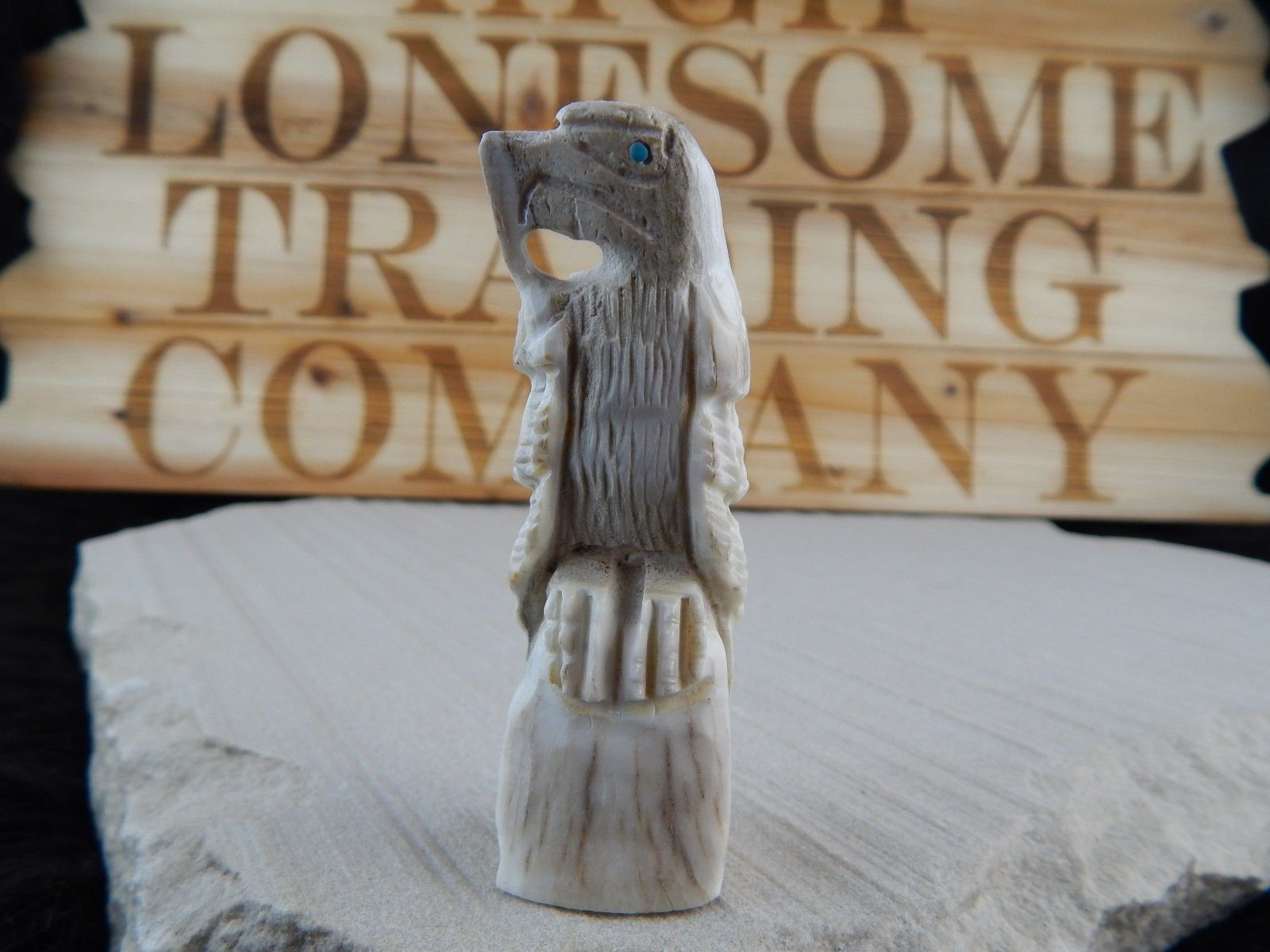 Eagle Zuni Fetish Carving - Jerrold Lahaleon - High Lonesome Trading