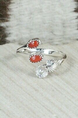 Coral & Sterling Silver Ring - Harris Largo - 9.5