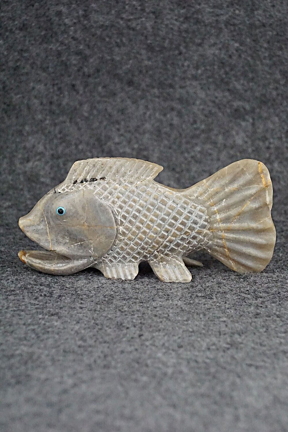Bass Fish Zuni Fetish Carving - Glendon Lasiloo