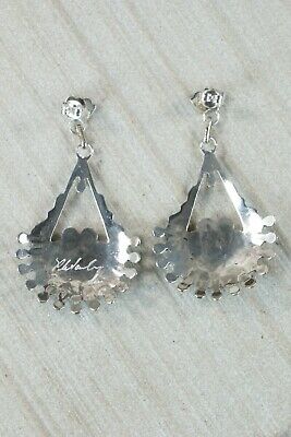 Zuni Turquoise & Sterling Silver Earrings - Philander Gia - High Lonesome Trading